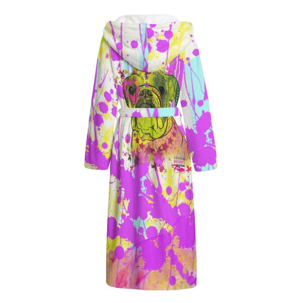 Bunter Bademantel Cindy aus Flanell – flauschig & farbenfroh, Größen S–2XL